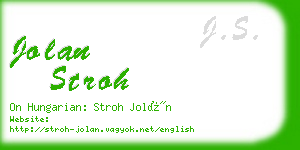 jolan stroh business card